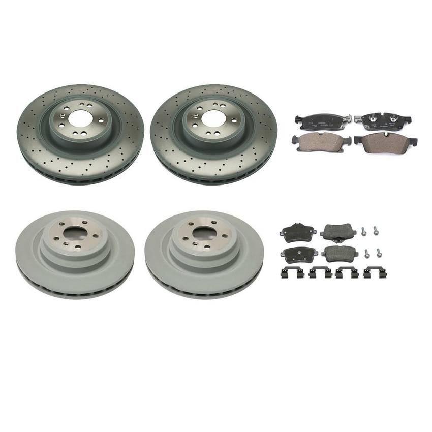 Mercedes Disc Brake Pad and Rotor Kit - Front and Rear (350mm/330mm) 1664230600